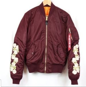 Alpha Industries Unisex Rose Sleeve Bomber